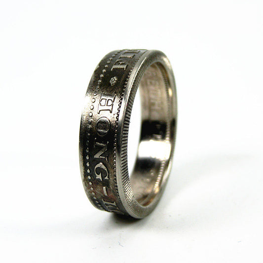 “Colonial Hong Kong 50¢ Coin Ring” | British Era Vintage Handmade Band