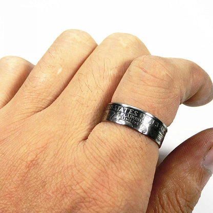 “American Quarter Coin Ring” | Handmade Vintage U.S. Coin Band