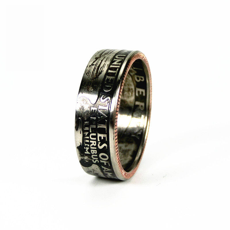 “American Quarter Coin Ring” | Handmade Vintage U.S. Coin Band