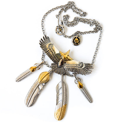 Japanese Street Feather Pendant Necklace