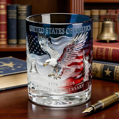 USA 250th Anniversary Rock Glass