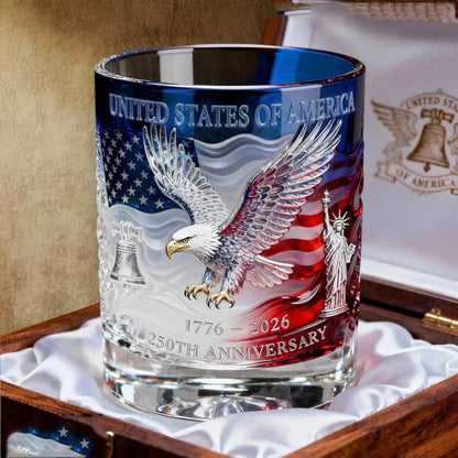 USA 250th Anniversary Rock Glass