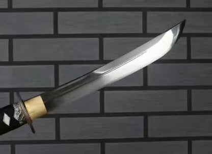 Wakizashi,High carbon steel blade,Black paint Scabbard