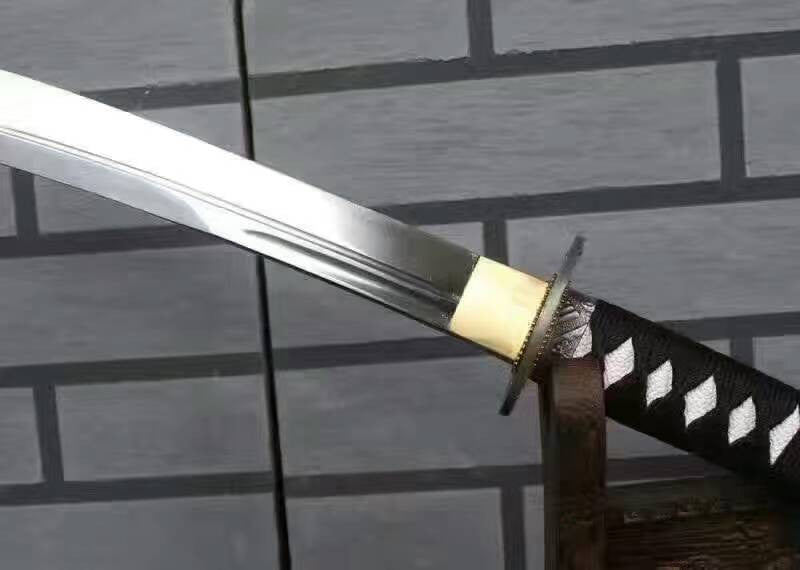 Wakizashi,High carbon steel blade,Black paint Scabbard