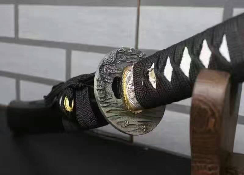 Wakizashi,High carbon steel blade,Black paint Scabbard