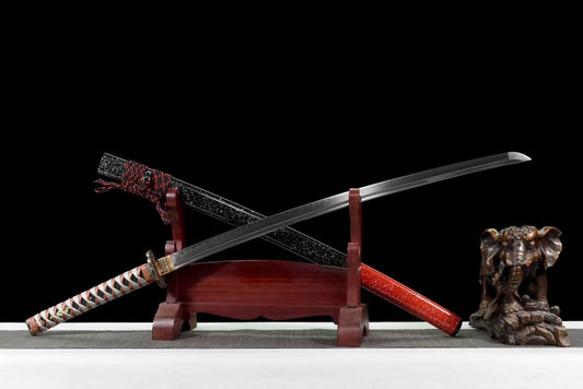 Authentic Samurai Sword-Full Tang Forged T10 Clay Tempered Steel Blade for the Ultimate Cutting Experience