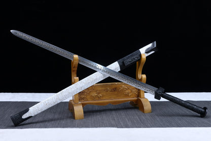 Fully Handmade Chinese Han Jian Sword - High Carbon Steel Blade, Practical Full Tang