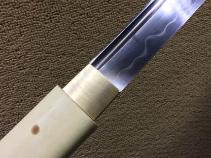 Katana,High carbon steel burn blade,Beech wood scabbard,Length 39"