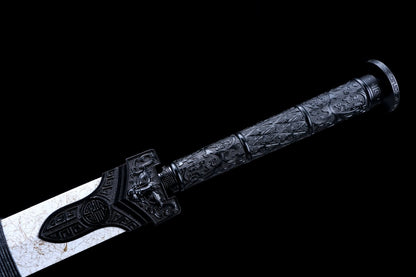 Fully Handmade Chinese Han Jian Sword - High Carbon Steel Blade, Practical Full Tang