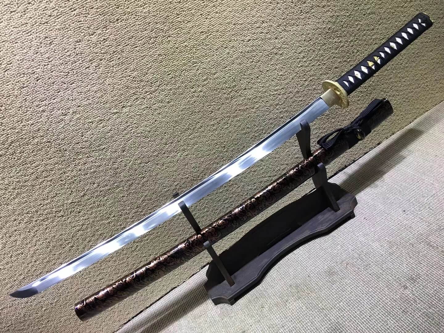 Samurai katana,High carbon steel bade,Brass fitteds,Length 39"