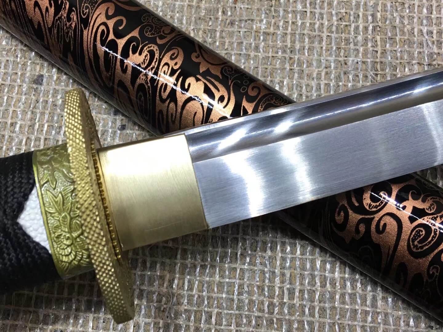 Samurai katana,High carbon steel bade,Brass fitteds,Length 39"