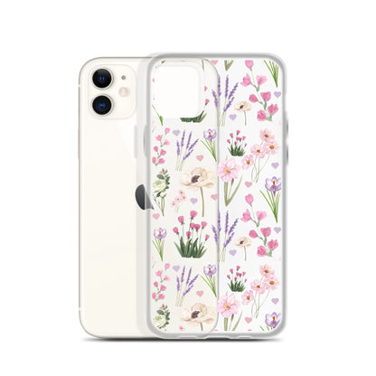 Purple Garden Clear iPhone Case