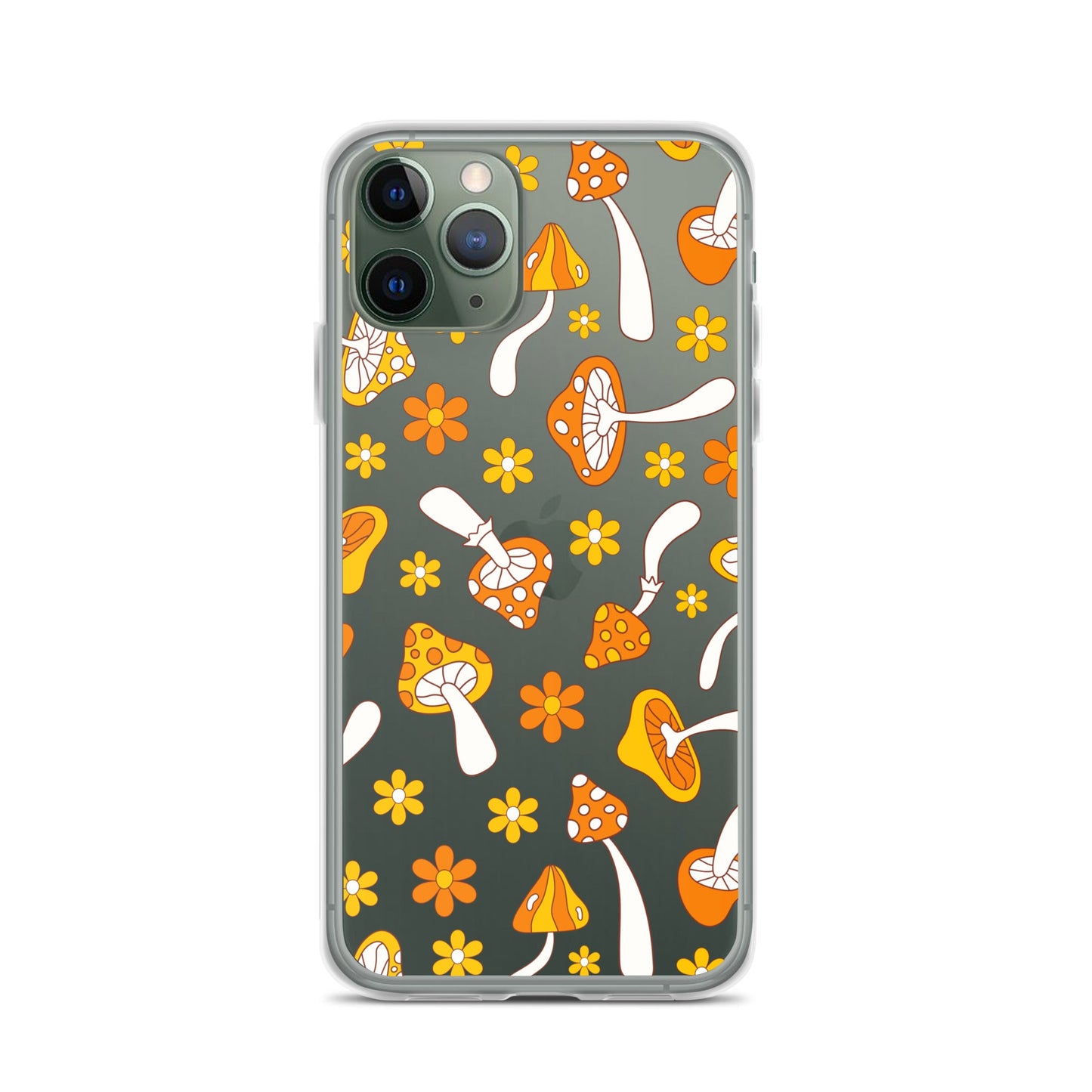Retro Mushrooms Clear iPhone Case