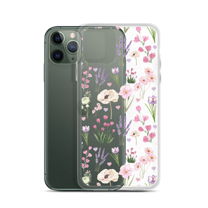 Purple Garden Clear iPhone Case