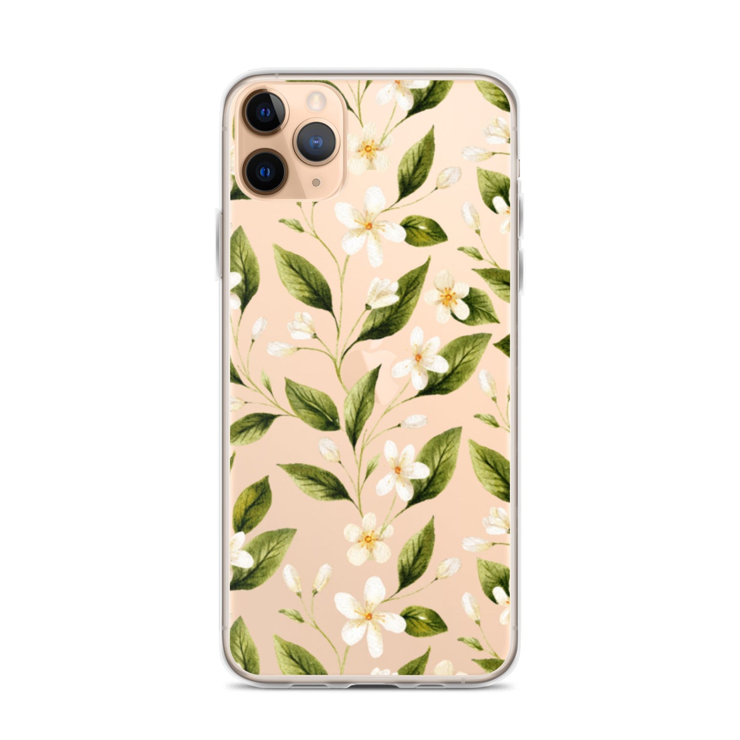 White Floral Clear iPhone Case