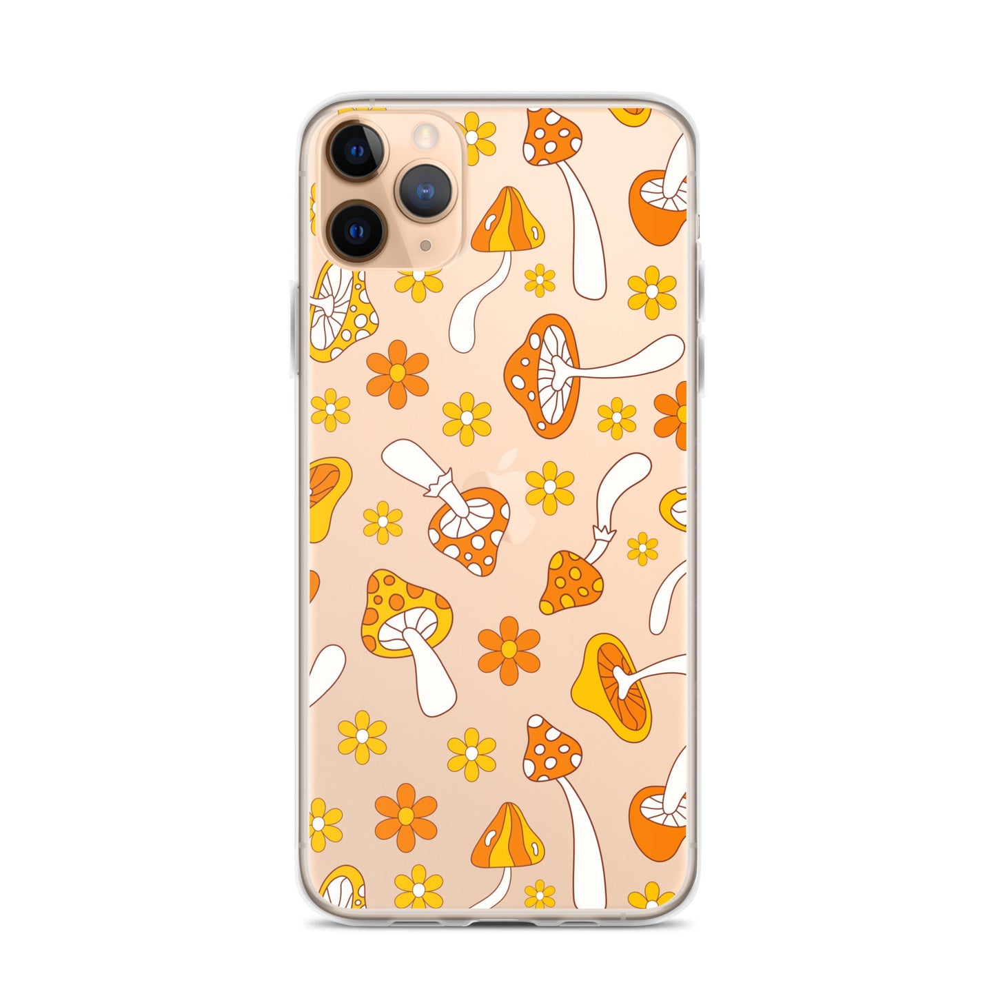 Retro Mushrooms Clear iPhone Case