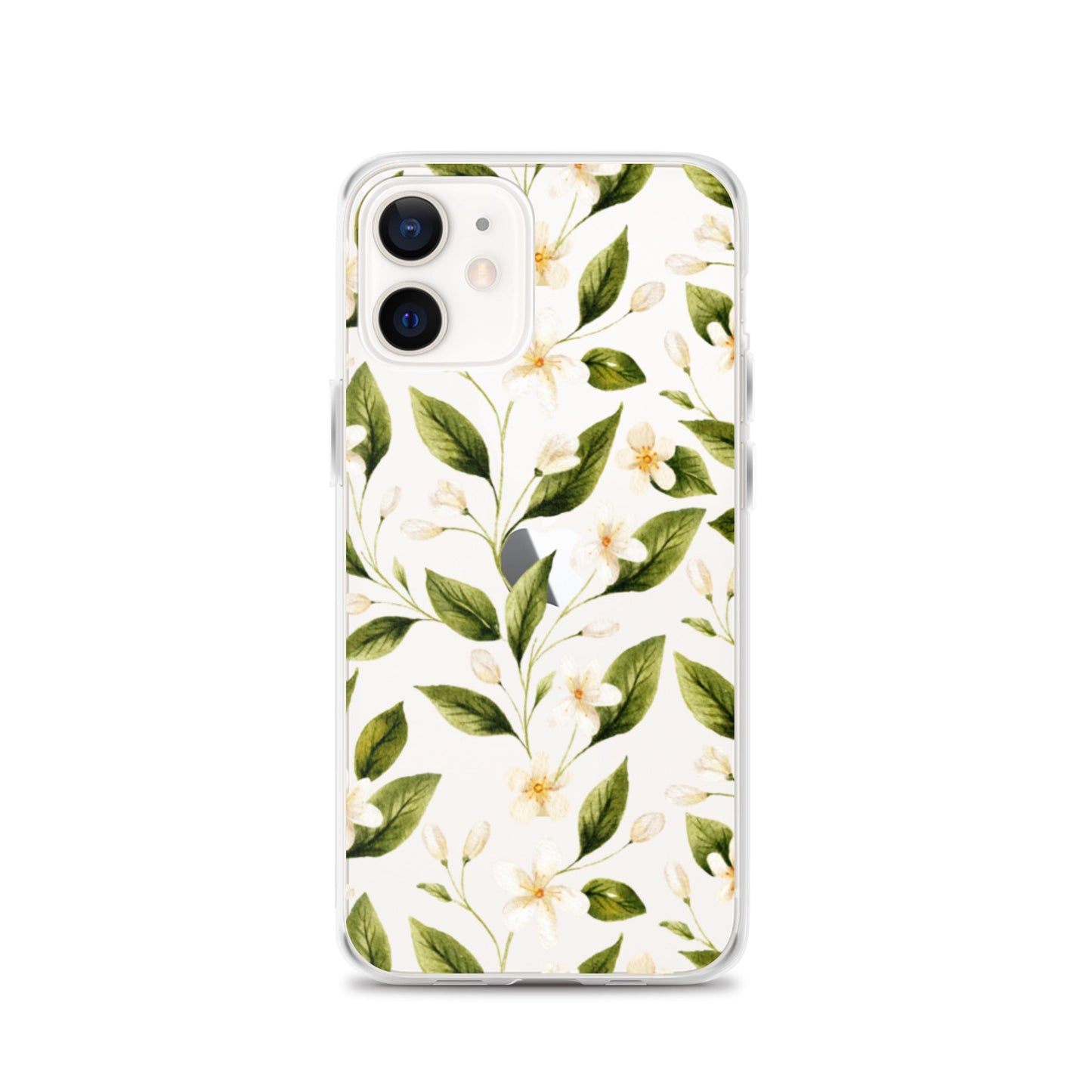White Floral Clear iPhone Case