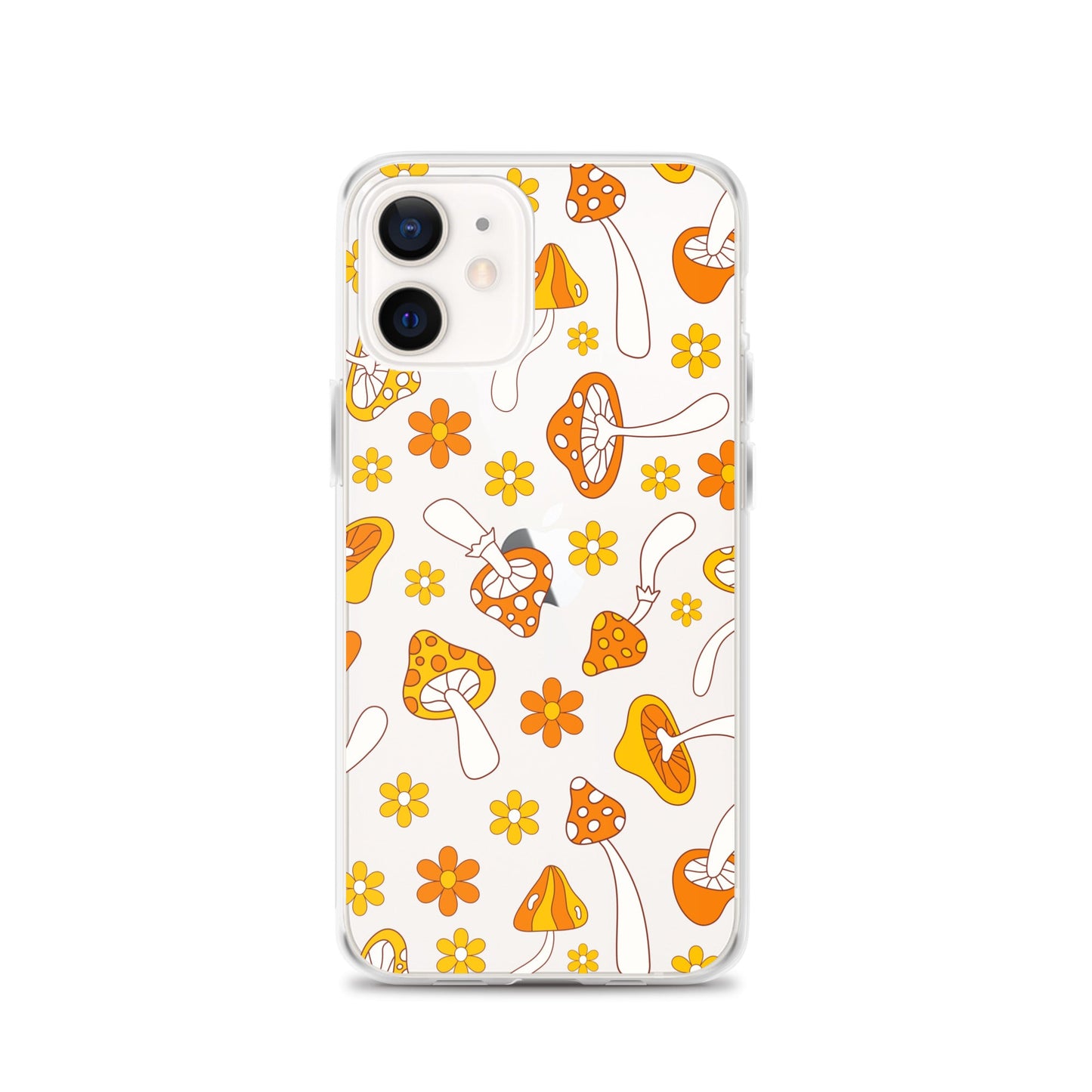 Retro Mushrooms Clear iPhone Case