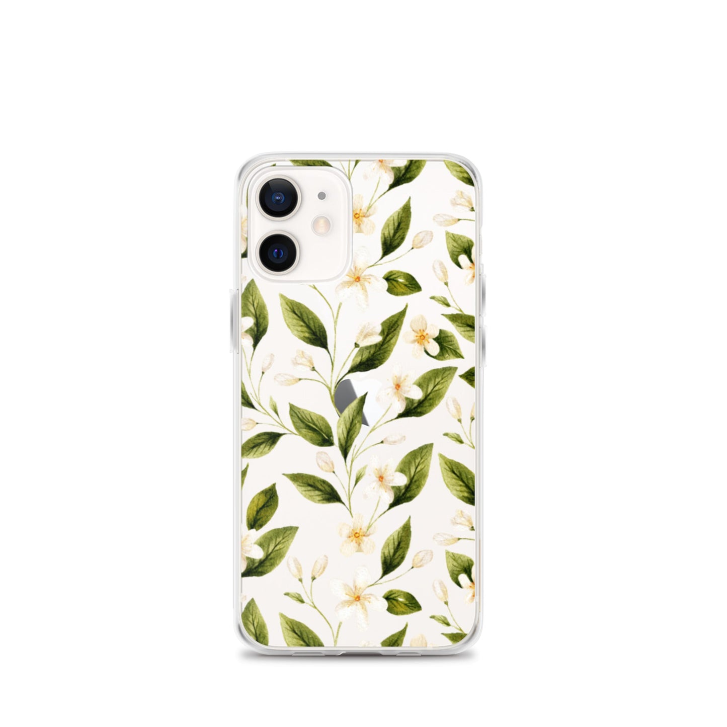 White Floral Clear iPhone Case