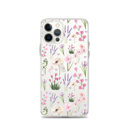 Purple Garden Clear iPhone Case