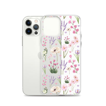 Purple Garden Clear iPhone Case