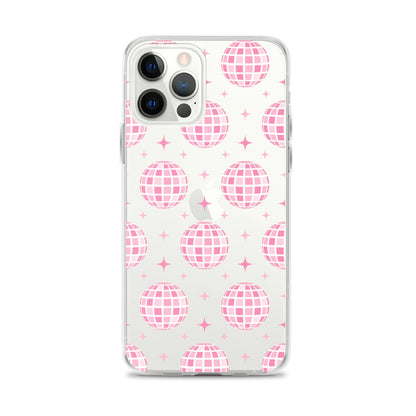 Pink Disco Clear iPhone Case