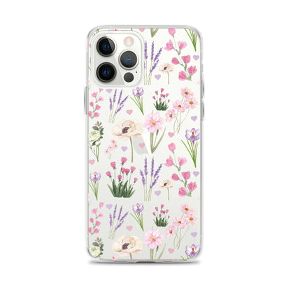 Purple Garden Clear iPhone Case