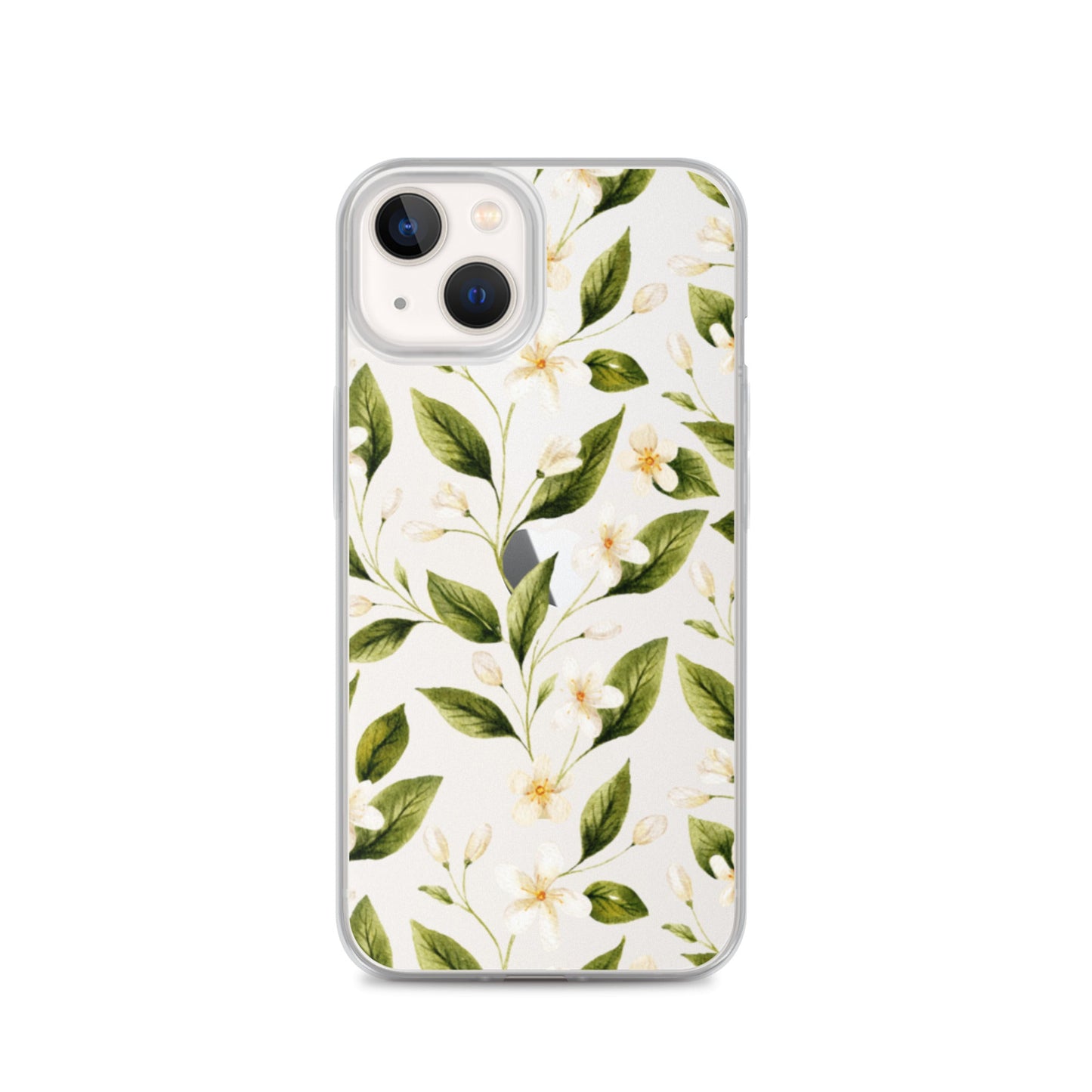 White Floral Clear iPhone Case