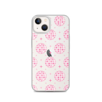 Pink Disco Clear iPhone Case