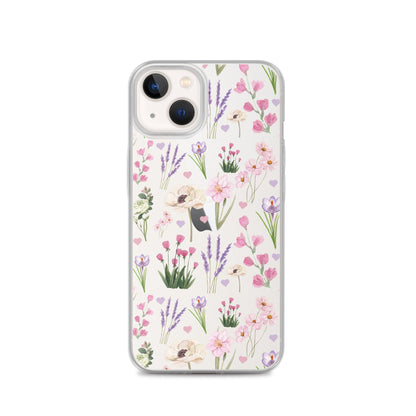 Purple Garden Clear iPhone Case
