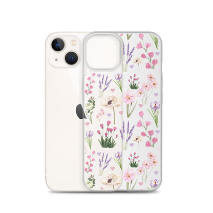 Purple Garden Clear iPhone Case
