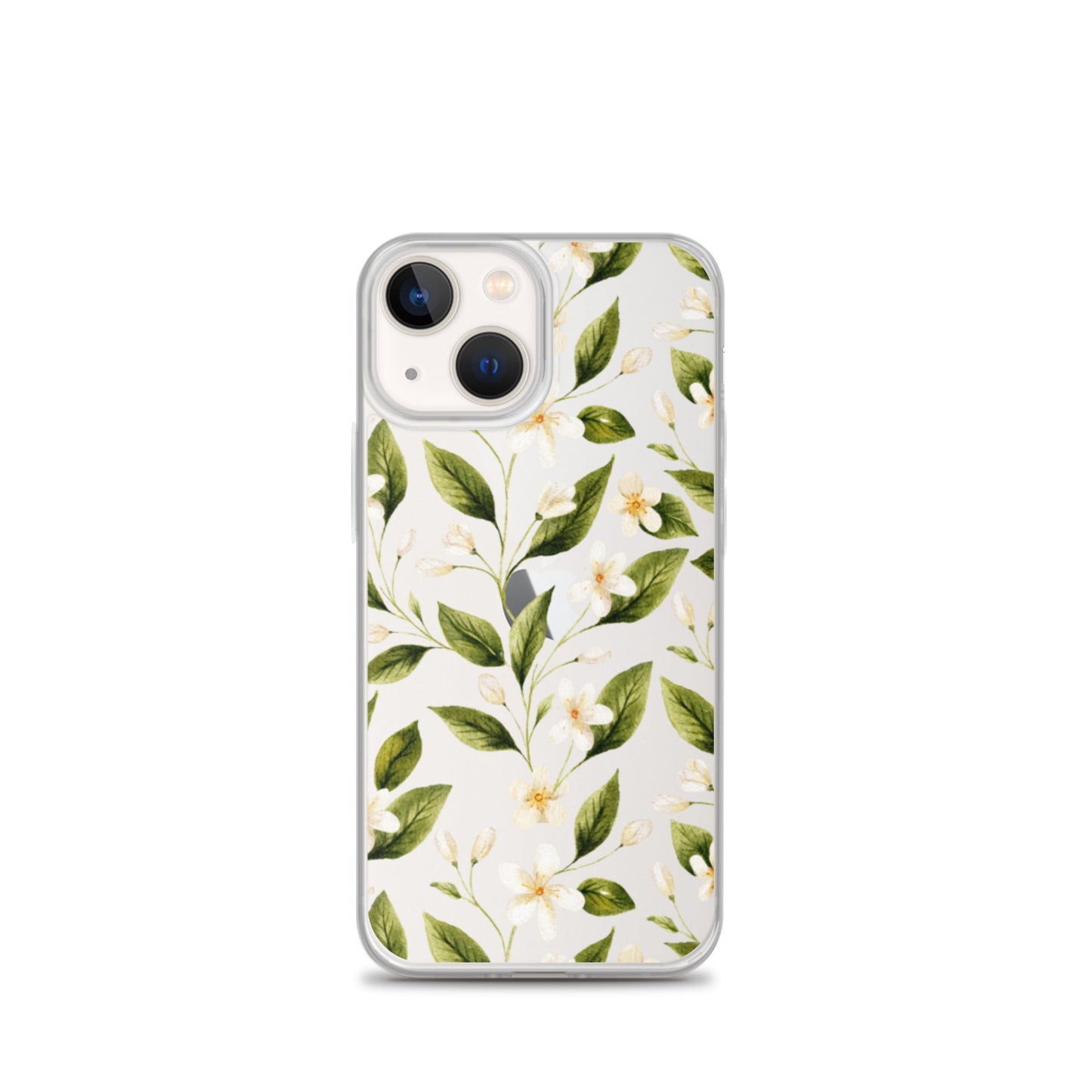 White Floral Clear iPhone Case