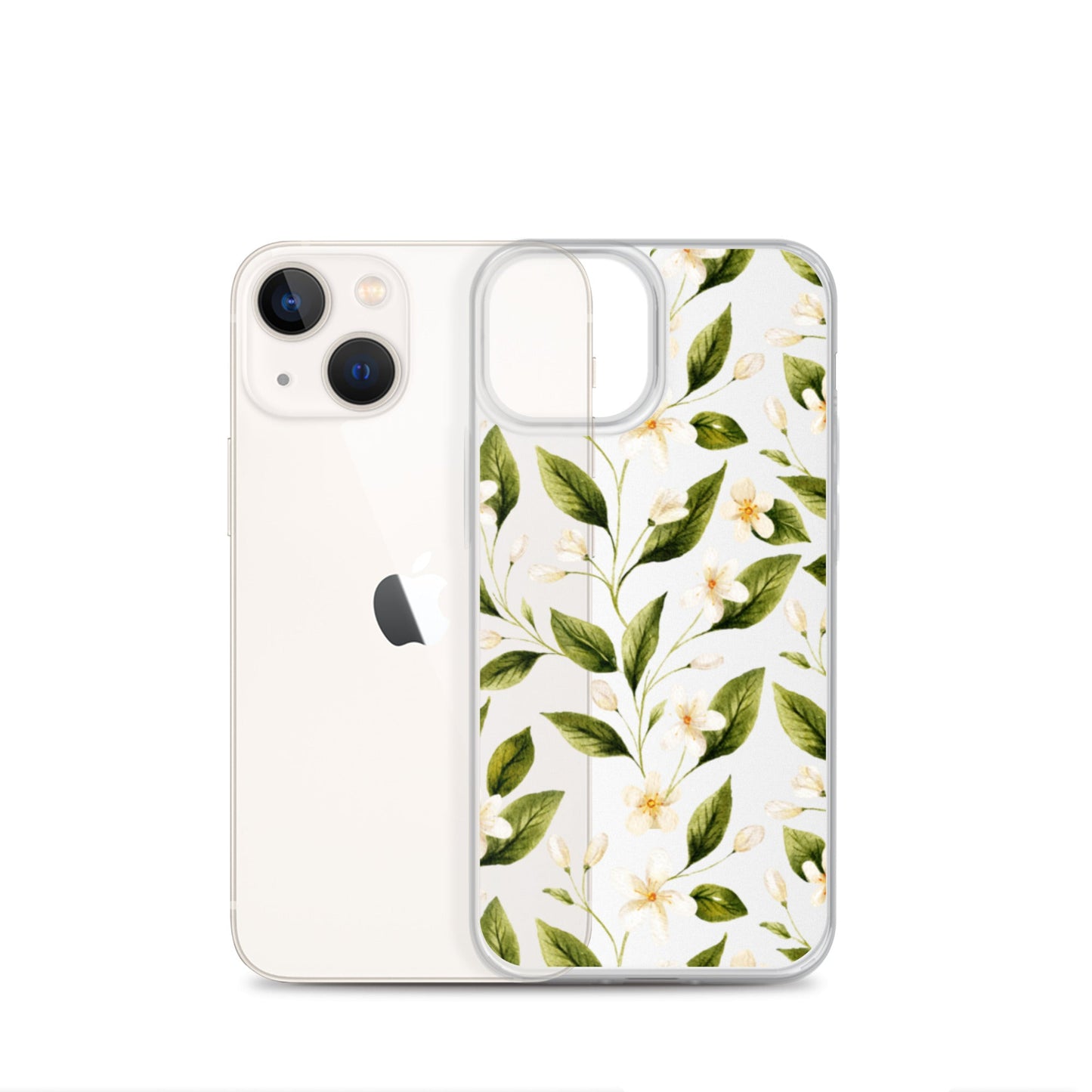 White Floral Clear iPhone Case