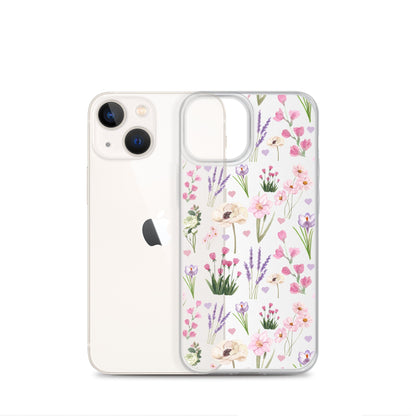 Purple Garden Clear iPhone Case
