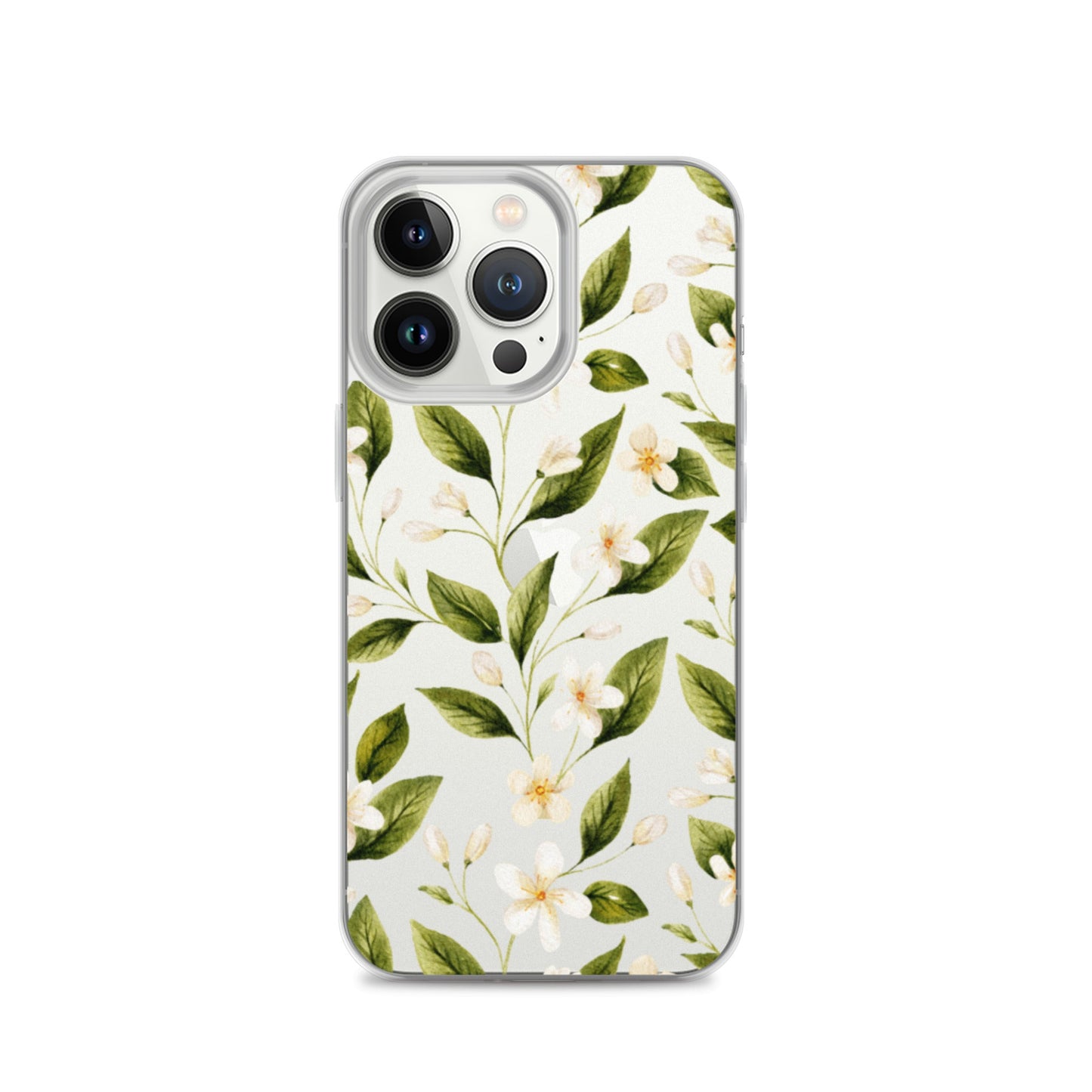 White Floral Clear iPhone Case