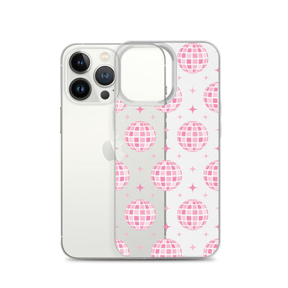 Pink Disco Clear iPhone Case