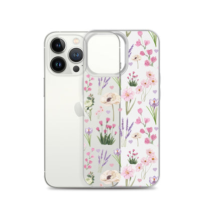 Purple Garden Clear iPhone Case