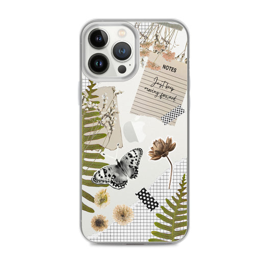 Boho Collage Clear iPhone Case