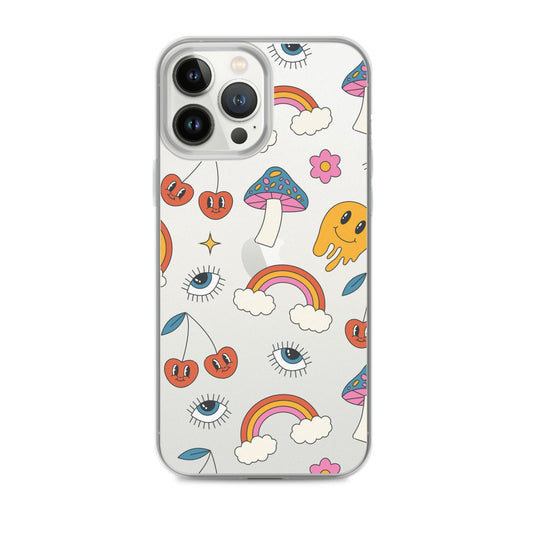 Rainbow Vibes Clear iPhone Case