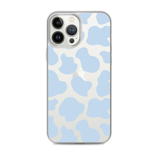 Blue Cow Clear iPhone Case