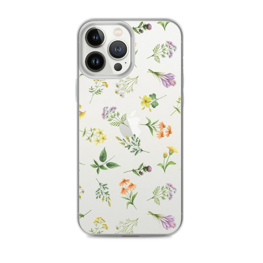 Floral Rain Clear iPhone Case
