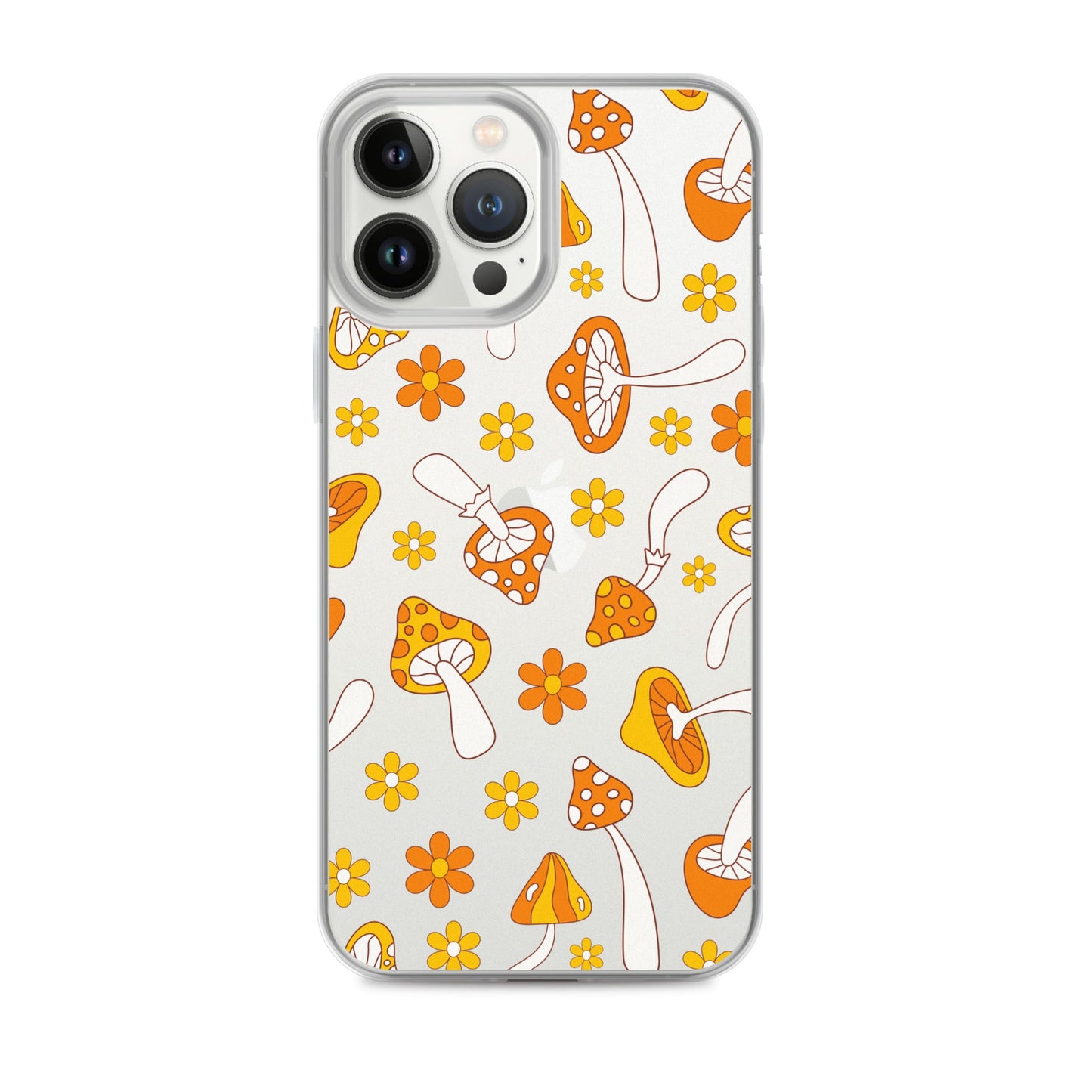 Retro Mushrooms Clear iPhone Case