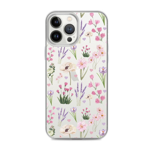 Purple Garden Clear iPhone Case