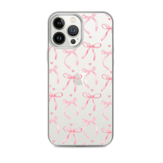 Blushing Bow Clear iPhone Case