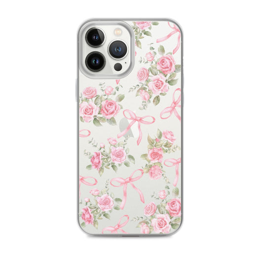Bows & Roses Clear iPhone Case