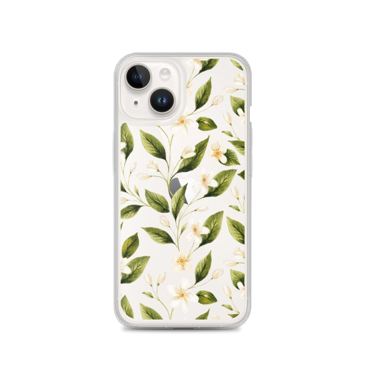 White Floral Clear iPhone Case