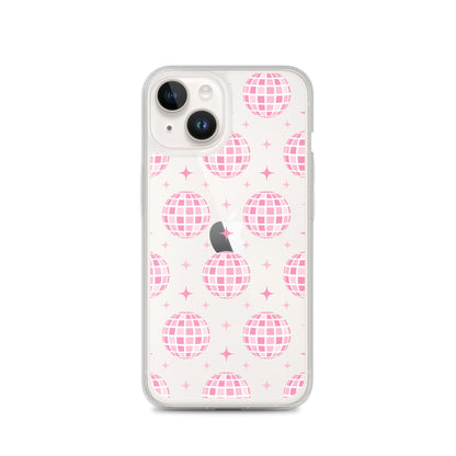 Pink Disco Clear iPhone Case