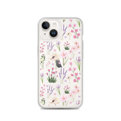 Purple Garden Clear iPhone Case