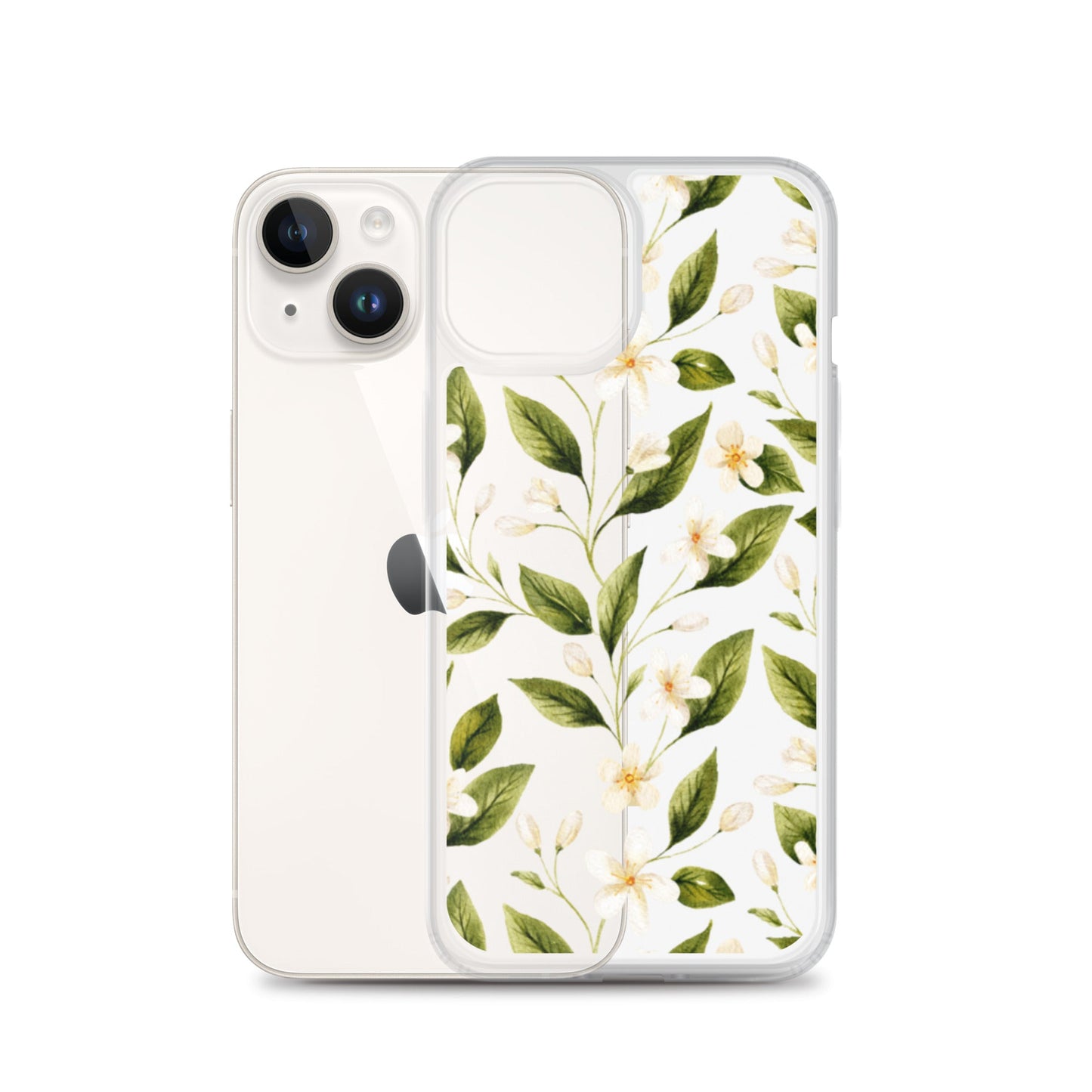 White Floral Clear iPhone Case