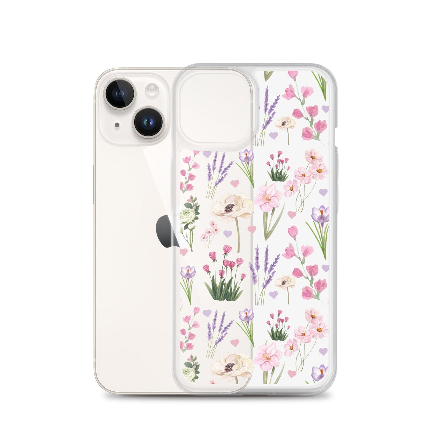 Purple Garden Clear iPhone Case